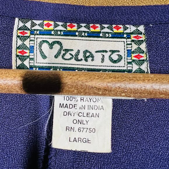 Molato Dress Shell Accents Geo Print Long Sleeve Knit Jersey Embroider Africa- L - Picture 8 of 8